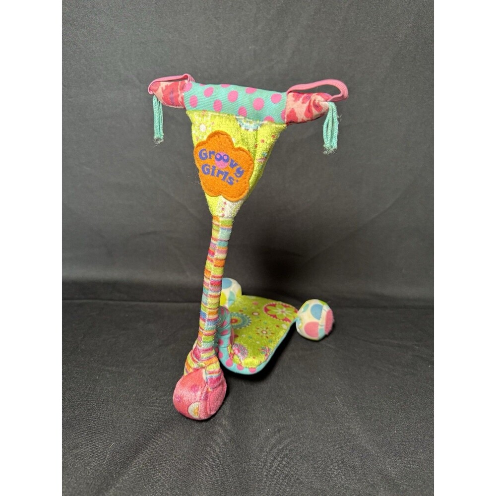 Rare Groovy Girls 2007 Manhattan Toys Colorful Ride Plush Scooter 9.5" Y2K 2000s